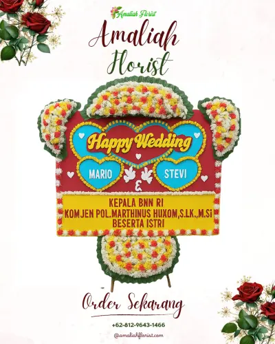 Karangan Papan Bunga Pernikahan di Triwidadi